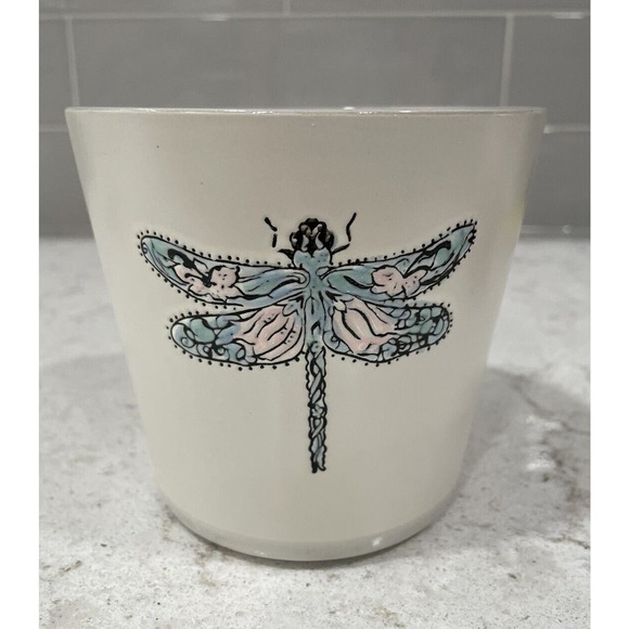 Dragonfly GOLDMINC 5” Planter w/Drain Hole Under The Sun 2021 Blue Sky Clayworks - Picture 1 of 8